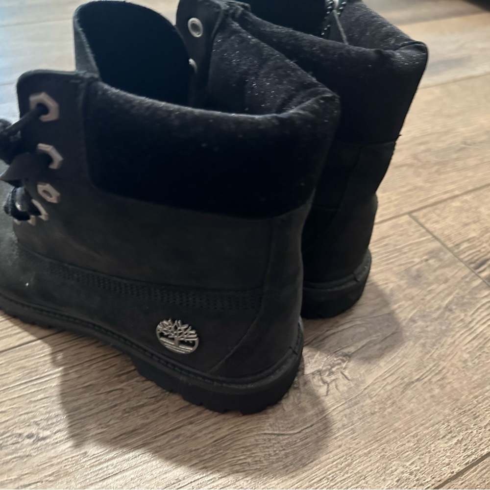 Timberland Black Suede Lace-Up Boots
